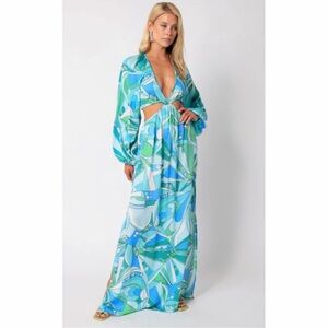 Olivaceous Vibrant Blue Maxi